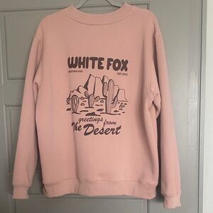 White fox Pink Desert Graphic Sweatshirt